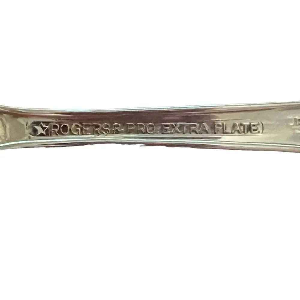 Rogers and Bro Extra Plate Slotted Serving Spoon Berry Spoon Original Floral